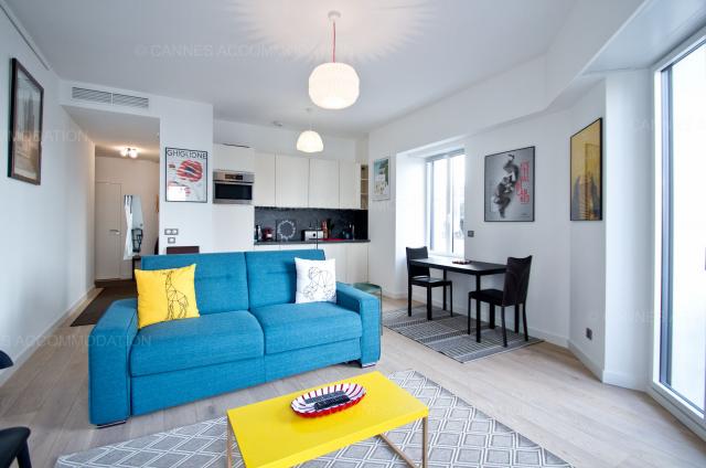 Location appartement Cannes Yachting Festival 2024 J -132 - Hall – living-room - Palais Pop
